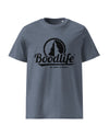 Camiseta Orígenes de Boodlife en color gris azulado, algodón orgánico