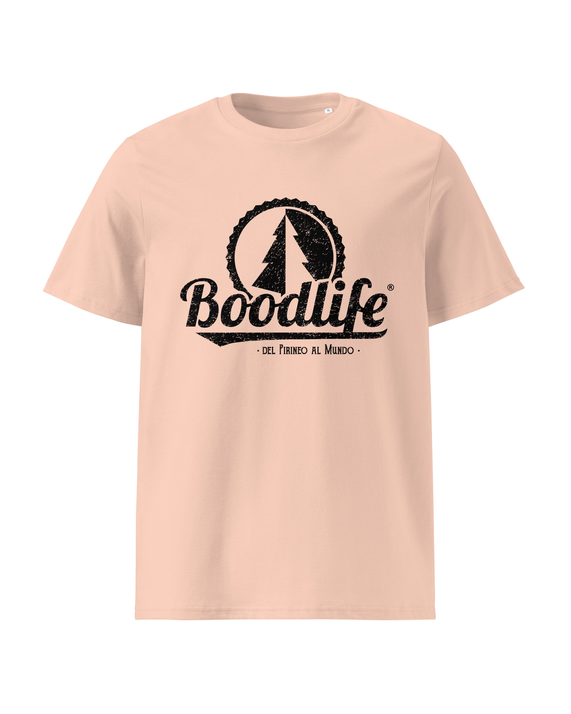 Camiseta Orígenes de Boodlife en color melocotón, algodón orgánico