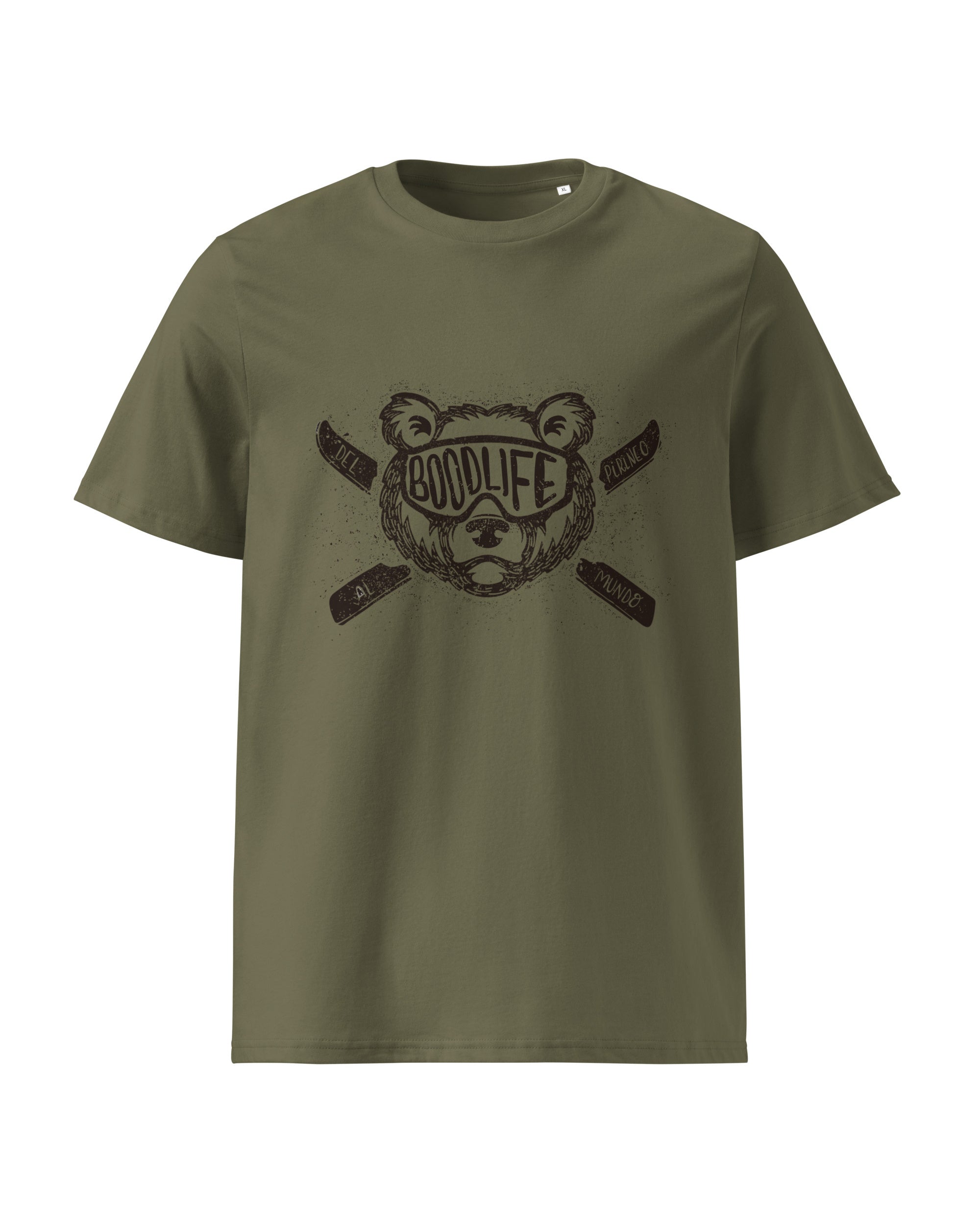 Camiseta Pardo de Boodlife en color caqui oscuro, algodón orgánico